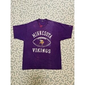 Vintage Minnesota Vikings Pro Player T-Shirt Size XL Purple Has Stains